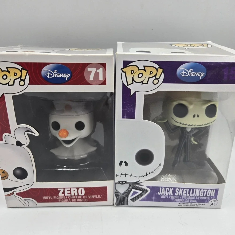 Pop! Disney Jack Skellington & Zero Set Of Two New Funko 15 & 71 Vinyl Figure